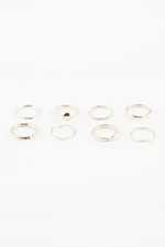 DEFACTO Woman's 8-Piece Gold Ring