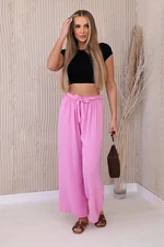 Wide-waisted trousers in light pink colour