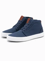 Ombre Men's high-top sneakers in cotton canvas - dark blue