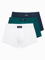 Ombre BASIC men's single color matching boxer shorts with elastane - 3 pack mix OM-UNBB