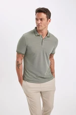 DEFACTO Slim Fit Non-rolling Polo Collar Cotton T-Shirt with Arm Bands