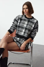 Trendyol Black Geometric Patterned Knitwear Bottom-Top Set