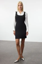 Trendyol Black Collar Stone Embroidery Detailed Mini Vest Woven Dress