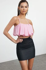 Trendyol Pink Crop Woven Balloon Blouse