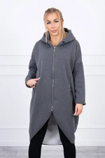 Long insulated graphite sweatshirt