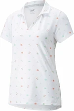 Puma W Mattr Galapagos Bright White/Hot Coral XS Tricou polo