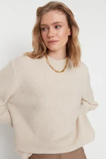 Trendyol Stones Wide fit Soft Textured Basic Knitwear Sweater