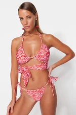 Trendyol Abstract mintás nyakkendős normál lábú bikini alsó