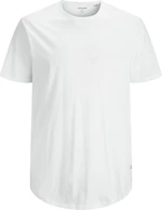 Jack&Jones PLUS Pánské triko JJENOA Long Line Fit 12184933 White 3XL