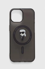 Puzdro na mobil Karl Lagerfeld iPhone 15 6.1 čierna farba