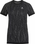 Odlo The Blackcomb Light Short Sleeve Base Layer Women's Black/Space Dye L Laufshirt mit Kurzarm