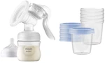 PHILIPS AVENT Odsávačka mateřského mléka manuální + VIA 5 x 180 ml