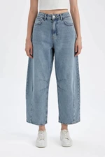 DEFACTO Baggy Fit High Waist Long Jean Washed Trousers