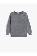 Koton Oversize Sweatshirt Crew Neck Faded Effect Cotton