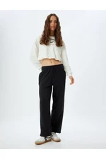 Koton Wide Leg Sweatpants Oversize with Tied Waist and Raised Both