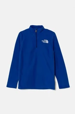 Dětská fleecová mikina The North Face GLACIER 1/4 ZIP PULLOVER modrá barva, NF0A8AZMCZ61