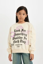 DEFACTO Girl Relax Fit Crew Neck Printed Sweatshirt