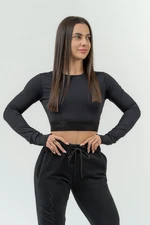 Dámské tričko Nebbia Intense Women's Long Sleeve Crop Top Perform 839 Black S