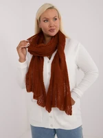 Brick red wool knitted women's scarf