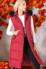 Z6741 DEWBERRY LADIES' VEST-PLAIN BURGUNDY