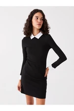 LC Waikiki Shirt Collar Plain Long Sleeve Women's Dress