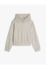 Koton Hooded Basic Sweatshirt Textured Elastic Cuffs