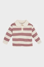 DEFACTO Baby Girl Soft Furry Striped Sweatshirt Inside Collar