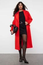 Trendyol Red Pocket Detailed Woolen Regular Coat