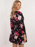 Black dress with floral motif