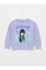 LC Waikiki Crew Neck Printed Long Sleeve Girl's Sweatshirt