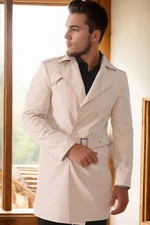 PLT8321 DEWBERRY MEN'S OVERCOAT-PLAIN BEIGE