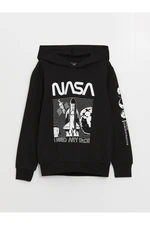 LC Waikiki Boys' Nasa Printed Long Sleeve Hoodie