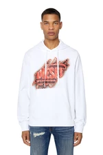 Diesel Mikina - S-GINN-HOOD-E8 SWEAT-SHIRT biela