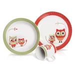 3-częściowy zestaw dziecięcych porcelanowych naczyń Orion Owl