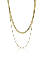 Marc Malone Dvojitý pozlátený náhrdelník Evangeline Gold Necklace MCN23089G