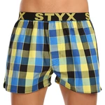 Yellow-blue men's plaid boxer shorts Styx