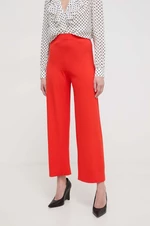 Kalhoty Liviana Conti dámské, oranžová barva, široké, high waist, F4SA92