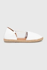 Kožené espadrilky Answear Lab bílá barva