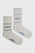 Ponožky Levi's 2-pack šedá barva