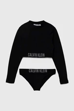 Dvoudílné dětské plavky Calvin Klein Jeans černá barva