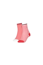Tommy Hilfiger Socks - TH WOMEN SHORT SOCK 2P COLLEGIATE HONEYCOMB pink