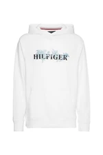 Tommy Hilfiger Sweatshirt - PALM FLORAL EMBRO CASUAL HOODY white