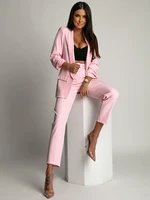 Women's Elegant Jacket + Trousers - Powder Pink