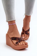 Women's wedge slippers Ipanema High Fashion Slide Fem Brown