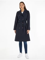 Tommy Hilfiger Cotton Classic Trench Trench Coat Navy Blue Women's Trench Coat
