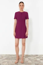 Trendyol Purple A-line Crew Neck Mini Woven Dress