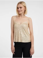 Women's tank top with sequins in gold ORSAY