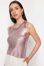 Trendyol Pale Pink Leaf Knitwear Blouse