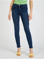 Navy blue women's skinny fit jeans ORSAY