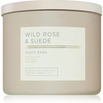 Bath & Body Works Wild Rose & Suede vonná svíčka 411 g